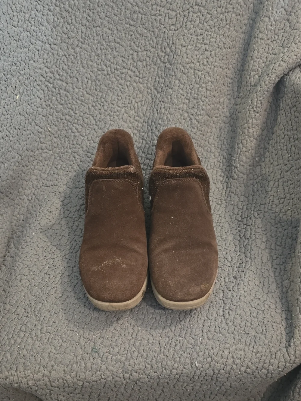 Sketchets Brown Suede Slip-On Shoes